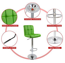 WOLTU 9108-1 Sgabello da Bar Sedia Alta con Schienale Quadrato Poggiapiedi Similpelle Cromato Altezza Regolabile Girevole per Cucina Ristorante Moderno 1 Pezzo Bianco
