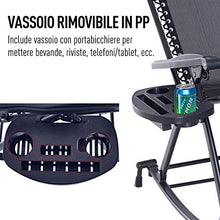 Outsunny Sedia Sdraio a Dondolo Ergonomica Reclinabile con Poggiapiedi e Porta Bicchieri da Giardino Textilene, Nero, 120x67x102cm