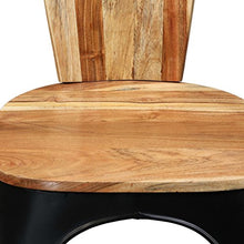 EBTOOLS Set di 4 sedie da pranzo, in legno massiccio + ferro, per cucina, hotel, ristorante, soggiorno, 51 x 52 x 80 cm