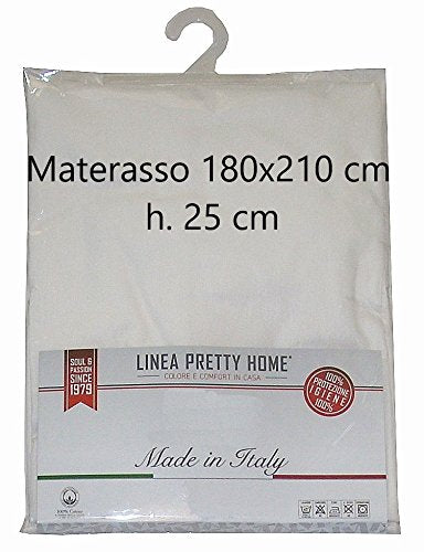 Tata Home Coprimaterasso Carson Maxi con Angoli ed Elastici Sanforizzato 100% Cotone Misura 2 Piazze Matrimoniale cm 180X210 Altezza Materasso cm 25 Made in Italy