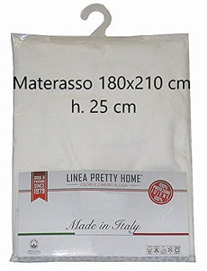 Tata Home Coprimaterasso Carson Maxi con Angoli ed Elastici Sanforizzato 100% Cotone Misura 2 Piazze Matrimoniale cm 180X210 Altezza Materasso cm 25 Made in Italy