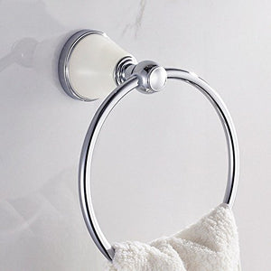 MBYW Portasciugamani Moderno Minimalista Portasciugamani Elegante per Il Bagno di Moda Asciugamano per Asciugamano ad Anello con portasciugamani in Giada Bianca Moderna