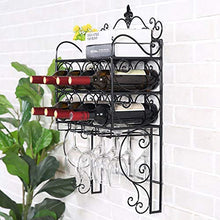 XFPINK portavini Parete Portabottiglie da Parete in Metallo, espositore per Vino, mensola portabicchieri per Bar, ristoranti, cucine Scaffale per Vini Facile da Montare