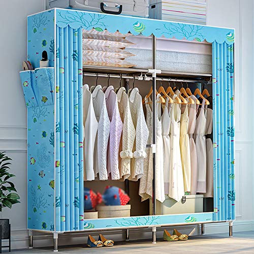 wardrobe Armadio di Stoffa, Armadio di Rinforzo Audace in Tubo d'Acciaio Tessuto, Armadio di Stoccaggio Economico