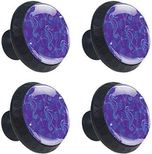 Conchiglia di cavalluccio marino viola navy viola Pomelli per Porta Set di 4 Pomelli per Mobili Manopole per Cassetti Cucina Armadio Vetro