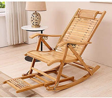 Sedia Lounge Sedia Regolabile Chaise Reclinabile Bamboo Sedia a Dondolo Pieghevole Pieghevole Sedia a Sdraio Portatile per Giardino Prato a Sdraio Backyard
