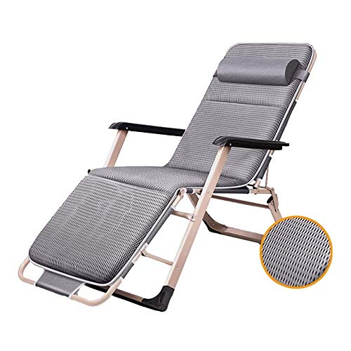Hfyg Lettino Prendisole Sedia da Giardino reclinabile nella Cucina di casa Sedia da Giardino Pieghevole con Cuscini Sedia da Sdraio a gravità Zero Sedia da Spiaggia Pieghevole Chaise Longue