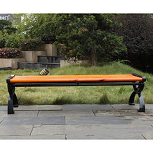 Panca da Giardino in Legno A 2 Posti, 120 Cm, Mobili da Esterno, Seduta con Doghe in Legno, Gambe in Metallo, Panchina per Balcone, Patio, Senza Schienale