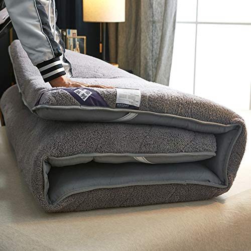 lovehouse - Materasso futon Giapponese da Pavimento, Spesso Tessuto Felpato Tatami Tappetino Portatile da Campeggio per Bambini, Pieghevole e Arrotolabile, Grigio, 150 * 200cm(59x79inch)