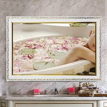 MJK - Specchio da parete per bagno, da parete, stile europeo, con splendida cornice, specchio da trucco, specchio da trucco, specchio da barba, decorazione da bagno alla moda per camera da letto L