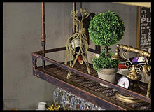 lanying Portabicchieri da soffitto per Vino Rosso,Portabottiglie da Appendere a soffitto, Applicazione Decorativa in Stile retrò per portabottiglie-Bronzo_120 * 35 cm