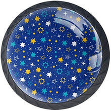 Stelle bianche gialle piene blu Pomelli per Porta Set di 4 Pomelli per Mobili Manopole per Cassetti Cucina Armadio Vetro