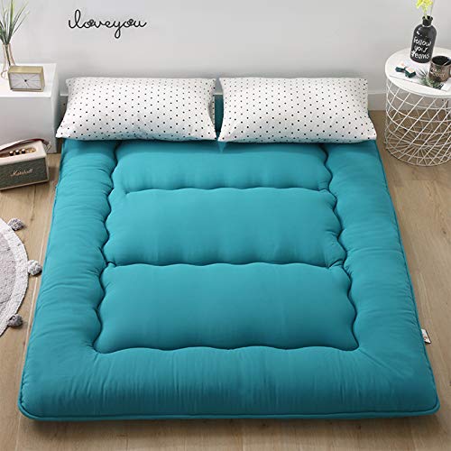 MYYU Sleeping Pad Tatami Tappetino,Giapponese Pieghevole Futon Materasso A Pavimento,Studente Dormitorio Portatile Materasso,Blu,1.0X2.0M