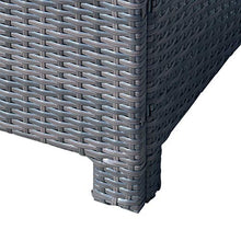 Outsunny Tavolino da Giardino in Vetro Temperato 5mm Rettangolare Esterno Rattan 85 x 50 x 39 cm Marrone