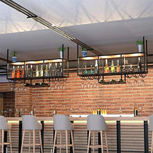 Supporto per calici appesi Porta Bottiglie soffitto con griglia l Portabottiglie vino metallo l Sospensione Porta bicchiere vino porta calici Scaffale Vino Organizzatore stoccaggio, per Cucina / Bar