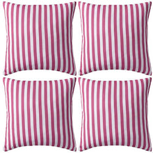 SKM Cuscini da Esterno 4 pz Stampa a Righe 45x45 cm Rosa