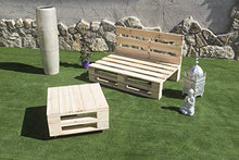 Palets Talavera SL Set 1 x divano pallet 12 Ocm x 80 cm, 1 x tavolo 80 x 50 cm, levigato e spazzolato, per interni ed esterni, colore naturale