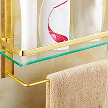 Mensole da Bagno con   ripiano in Vetro angolare per Asciugamani Mensola da 24 Pollici a Parete Ispessita Robusta mensola da Cucina antiruggine 1208 (Colore: 2 Strati, Dimensioni: 50 cm)