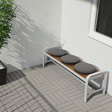SJÄLLAND panchina, esterno 136x42x52 cm grigio chiaro/marrone chiaro