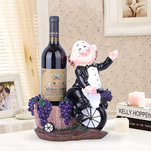 BENGKUI Scultura,Uomini Antichi in Bicicletta Cesto D'uva Portabottiglie Portabottiglie da Uomo Decorazione Domestica Figurine in Resina Decorazione per Mensola Regalo di Compleanno, Nero