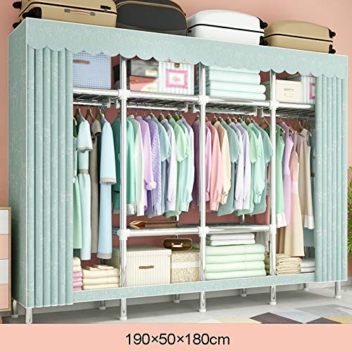 Armadio Combinato, Guardaroba Semplice da Appendere in Tessuto, Assemblaggio, Multi-Spec