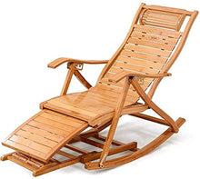 Sedia Lounge Sedia Regolabile Chaise Reclinabile Bamboo Sedia a Dondolo Pieghevole Pieghevole Sedia a Sdraio Portatile per Giardino Prato a Sdraio Backyard
