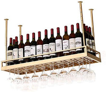MFLASMF Wine Rack, Hanging Wine Rack, Ornaments, Creative Wine Glass Rack, Upside Down European stemware Rack, Hanging Cup Rack (Color : Gold, Size : 60 * 35cm)