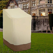 Coprisedia Impilabile Impermeabile E Reclinabile 420D Oxford, Copertura Per Sedie Da Giardino/Balcone, Proteggere La Sedia Da Vento / Raggi Uv / Polvere / Foglie, 114*85*65cm, Beige+Marrone