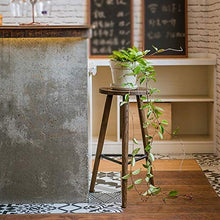 TGhosts Sgabello da Bar retrò in Legno massello Sgabello da Bar Alto Triangolo Rotondo Struttura in Ferro Marrone Sedia da Cucina Bar Arredamento mobili da appoggio