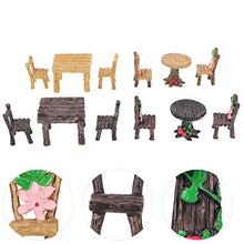 DOITOOL 4 Set di Mobili da Giardino Fatati Ornamenti Tavolo E Sedie in Miniatura Set Figurina Villaggio Fatato per Accessori Casa delle Bambole Decorazione Micro Paesaggio Domestico