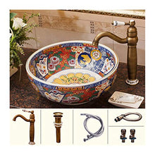 lilili Lavabo da Appoggio Lavabo da Appoggio in Ceramica Lavabo D'Appoggio Ovale per Bagni Adatto A, Hotel, Bagno, Famiglia, Hotel,Wash Basin Lavabo42x42x18cm (Color : There Are Accessories)