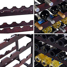 COSTWAY Cantinetta Portabottiglie Scaffale per Vino con Portabicchiere in Legno da 24 Bottiglie, Marrone Scuro, 90,5 x 80 x 41,5 cm