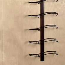 Supporto da parete in metallo portavino portabottiglie, positive 6 bottles of 20 * 9 * 75 red copper