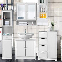 XHCP Armadietto da Bagno a Parete con Ante a Doppio Specchio Armadio con ripiano Regolabile (Bianco)