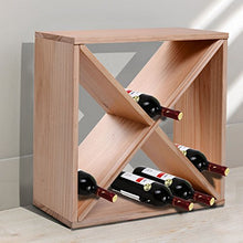 homcom Mobiletto Portabottiglie per Vini e Liquori 24 Bottiglie, 4 Sezioni Legno Naturale, 50 x 26 x 50cm