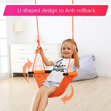 YunNasi Altalena da Giardino per Bambini Tessuto a Mano Seggiolino Altalena with Corda Moschettoni Regolabile (Style2)