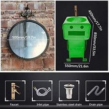 ZTGL Set di Mobili da Bagno, Mobile Lavello Bagno Industriale con Porta Singola, Design a Forma di Robot dei Cartoni, Include Accessori per L'installazione,Rosso,with Mirror