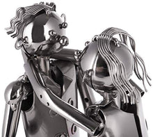 BRUBAKER Coppia Portabottiglie Vino con Ombrello - Oggetto Decorativo - Supporto per Bottiglie di Metallo - con Biglietto d'Auguri per il Vino Regalo