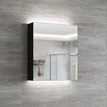Armadietti a specchio da Bagno a Parete Specchio con la mensola Mobile sopra Il lavandino del Bagno a Parete Rack di stoccaggio 60-100cm (Color : Black, Size : 60 * 14 * 75cm)