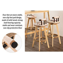 Sedie Da Bar In Legno Massello Semplici Sgabelli Da Bar Rotanti A 360 °, Per La Colazione Domestica, Cucina Da Pranzo, Sgabelli Alti, Con Cuscini Rotondi In PU (5 Colori, 74 Cm)(Color:rosso)