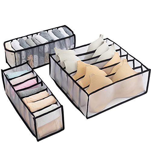 Yumech 3 Pz/Set Biancheria Intima Cassetto Organizzatori di Stoccaggio Biancheria Intima di Stoccaggio Vestiti Scatola di Calze Cravatte Bra Panty Armadio Armadio Organizzazione Cassetto