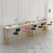 GYPPG Sgabello Bar Alto 25,6/29 Pollici con Sedile e Schienale in Velluto - Base in Metallo Dorato - Sedia Cucina per Ristorante/Bar/caffetteria