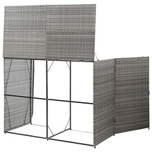 Ausla Copribidone per Spazzatua Polyrattan, Copribidone Doppio Spazzatura Antracite, 153x78x120cm