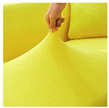 FLYAWAY Copridivano Trapuntato 3D Semplice Giallo Limone Fodera per Divano Elastico Elasticizzato Spandex/Poliestere Sedia per Divano a Forma di L Copridivano-2-seater 145-185cm