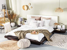 Beliani Letto in Legno Scuro Stile Giapponese con Rete a Doghe 180 x 200 cm Zen