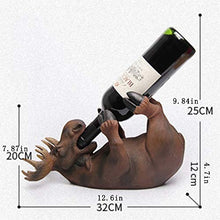 LZ Portabottiglie in Resina con sculture di Animali, Portabottiglie da Tavolo per Gli Amanti degli Animali, Piani di Lavoro, Centro Cucina, Decorazioni, Accessori da Bar, Marrone