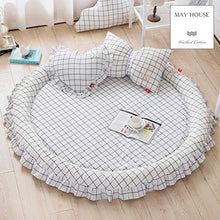 LoveHouse Tatami tappetini, Pieghevole Morbido Pelo Spesso Cotone coprimaterasso Letto Rotondo, tappeti Baby Play Mat Round Carpet Tenda Letto, White, Carpet