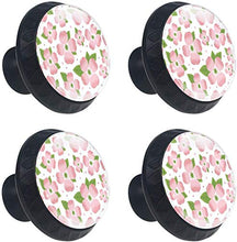 Foglie verdi del modello di fiore del corniolo Pomelli per Porta Set di 4 Pomelli per Mobili Manopole per Cassetti Cucina Armadio Vetro