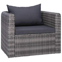 vidaXL Set Divani da Giardino 6pz con Cuscini Funzionale Impermeabile Facile da Pulire Modulare Resistente Rustico Sofà Divanetti in Polyrattan Grigio