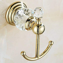 Ghelf Asciugamano d'asciugamano d'asciugamano d'asciugamano d'abito europeo Gancio, Base di cristallo nascosta Montatura a parete Bagno in lega di zinco Costruzione di lusso lucido oro finito in stile